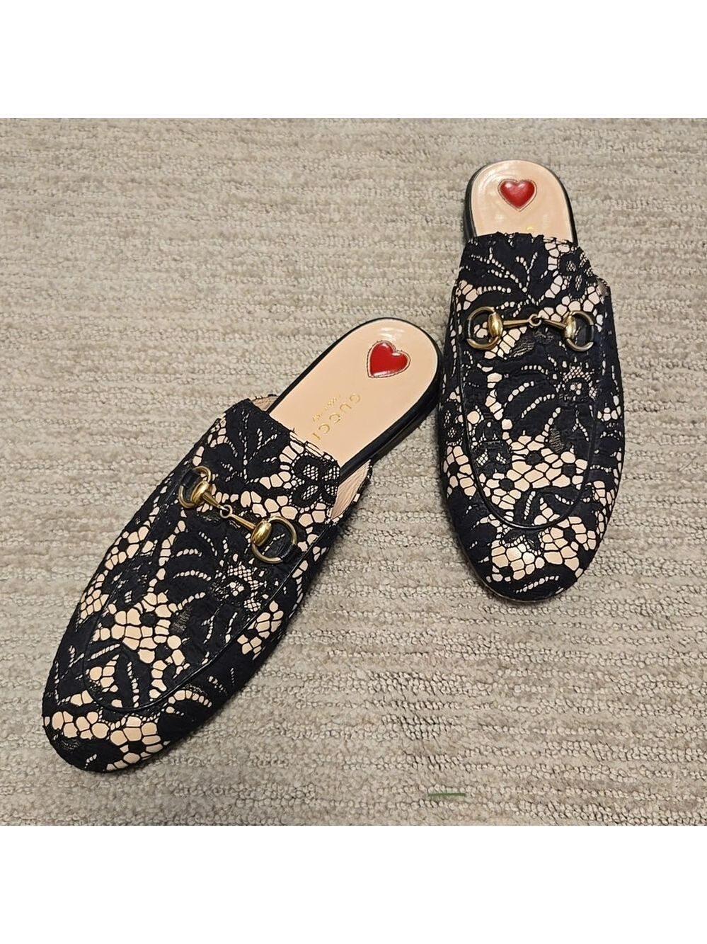 Gucci Princetown Black Lace Mules - Picture 6 of 12